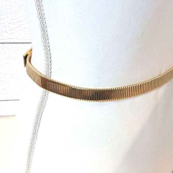 Accessocraft N.Y.C. Stretch Belt Gold Tone Vintage Size Small - Picture 4 of 7